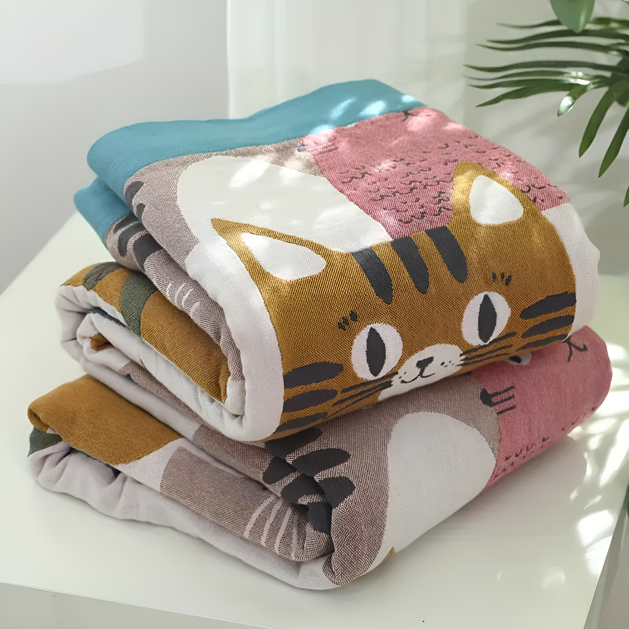 Verspielte Katzen-Motiv Wendedecke