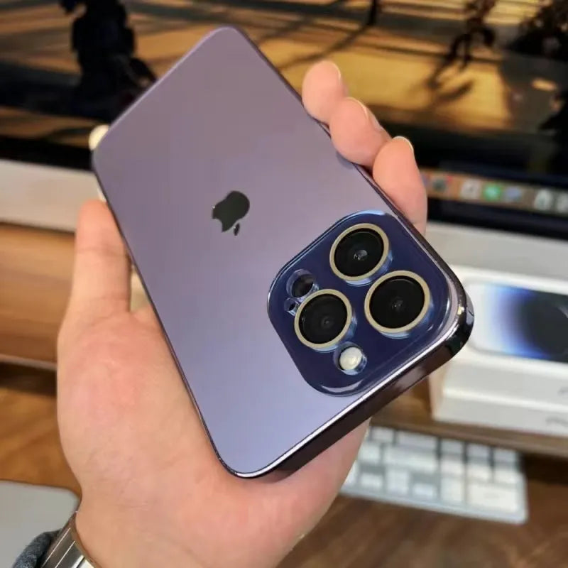 Galvanisiertes Mattes Acryl Gehärtetes Glas iPhone Schutzhülle