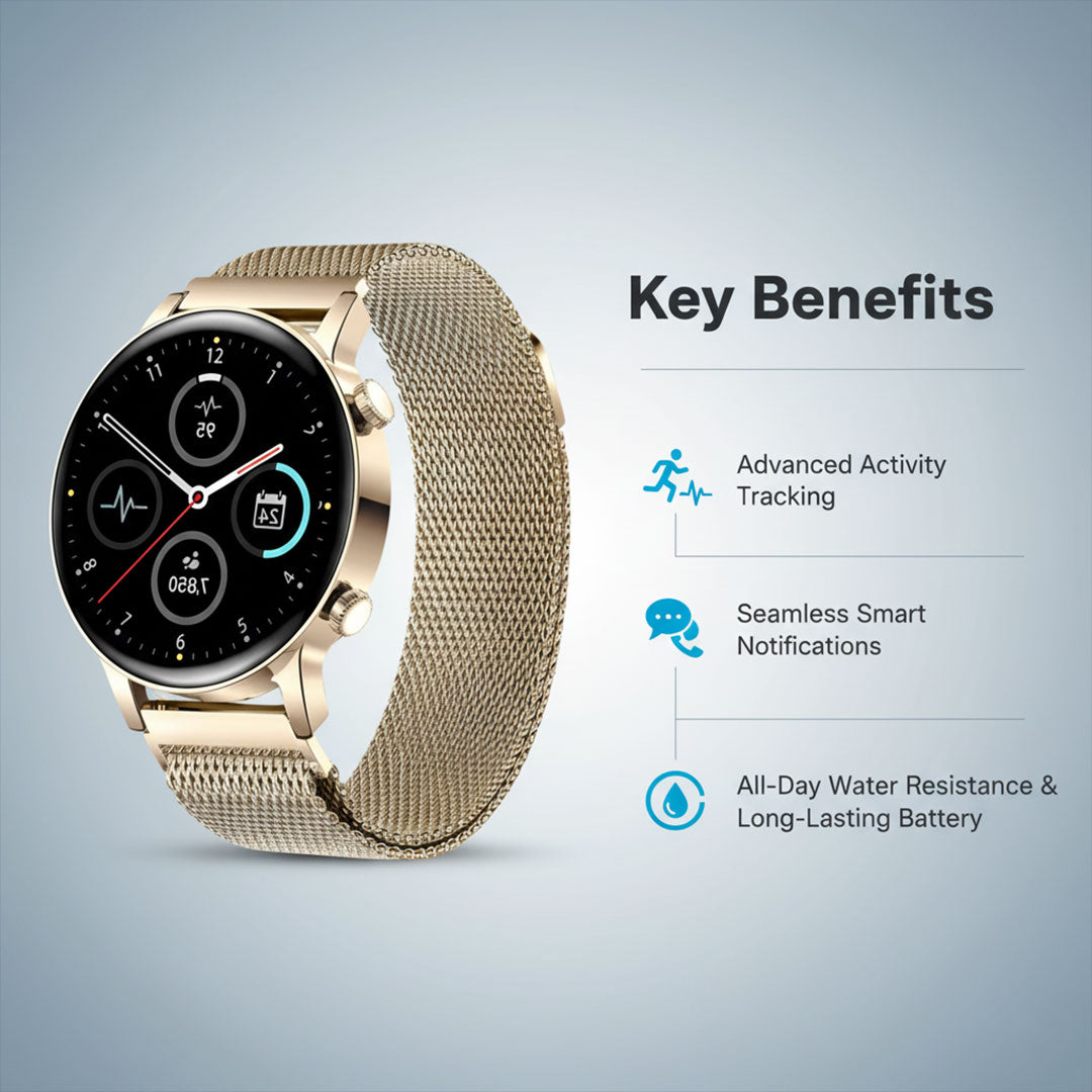 Damen Smartwatch - Gesundheitsüberwachung - Nachrichtenbenachrichtigungen