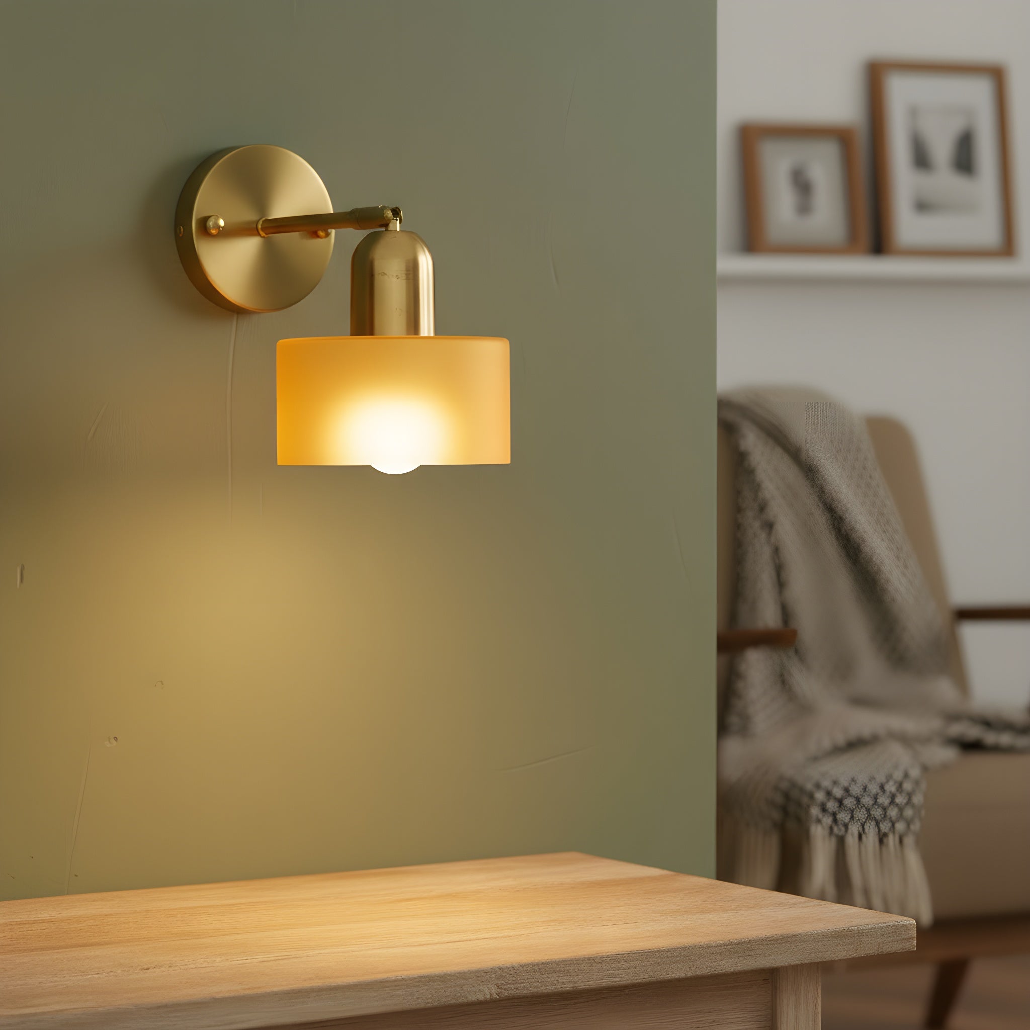 Bunte Glas Bauhaus Wandleuchte