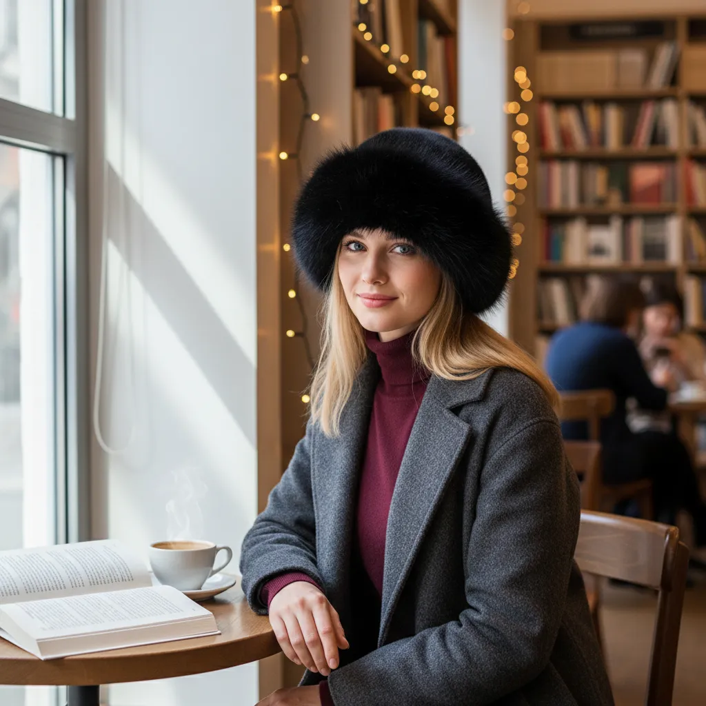 Furla – Stilvolle Damen Winter-Pelzmütze für warme