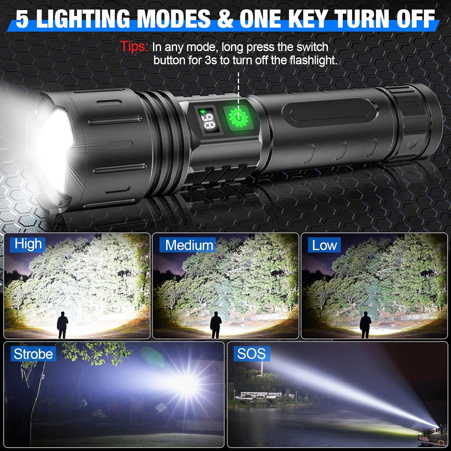 UltraBeam 100.000 Lumen Taschenlampe – Super hell & vielseitig für jede Situation