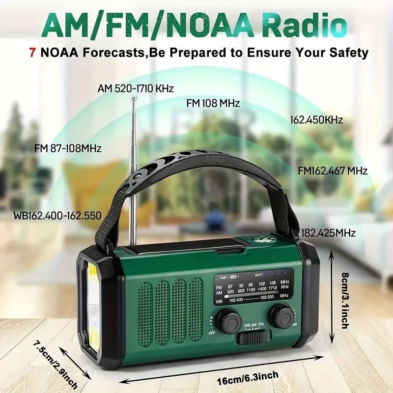 EcoPower Radio – Notfallradio mit Solar-, Taschenlampen- und USB-Ladefunktion