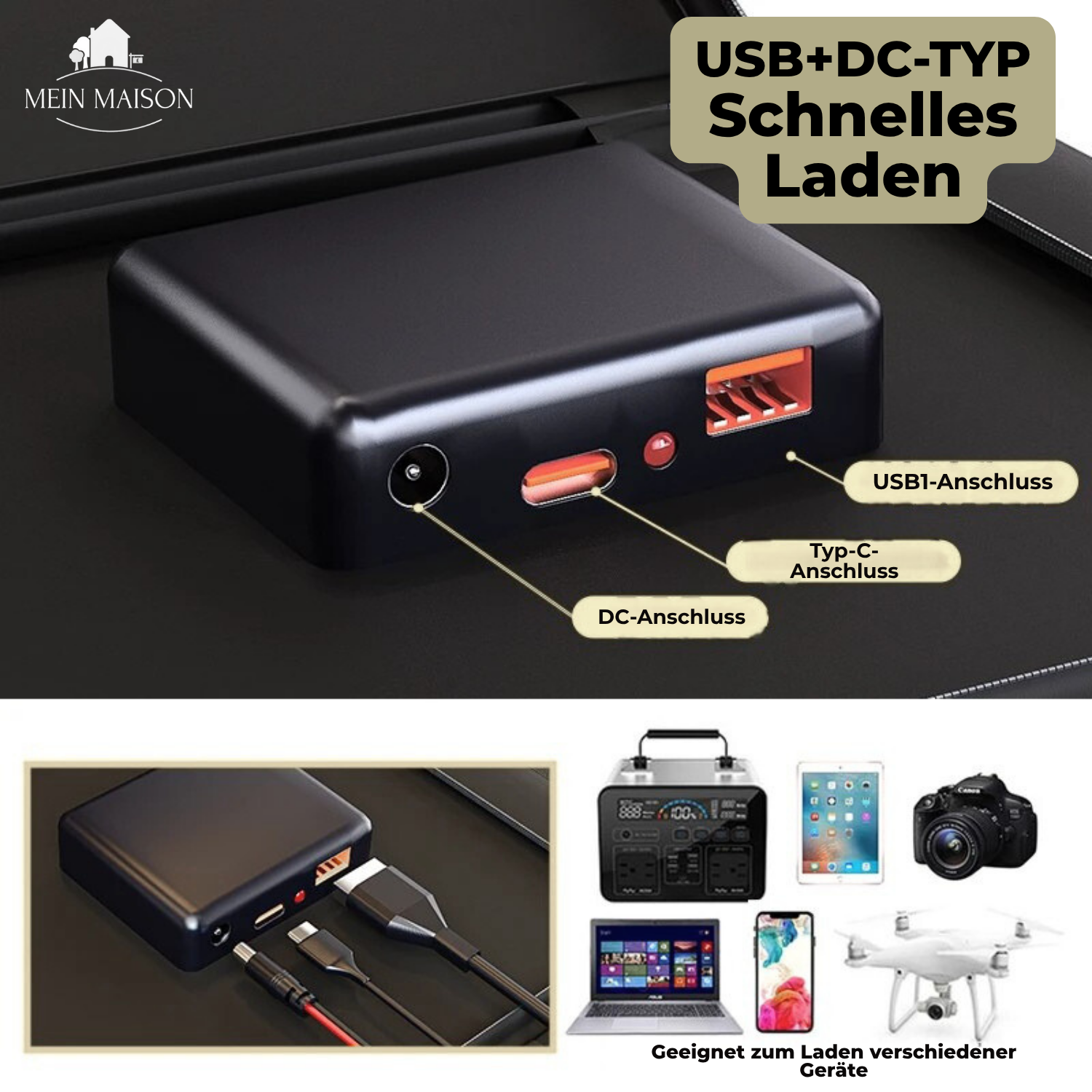 SolaraX 1000W Faltbares Solarpanel-Kit | Komplettset mit MPPT & USB/Type-C | Für Camping, Auto, Boot & Wohnwagen