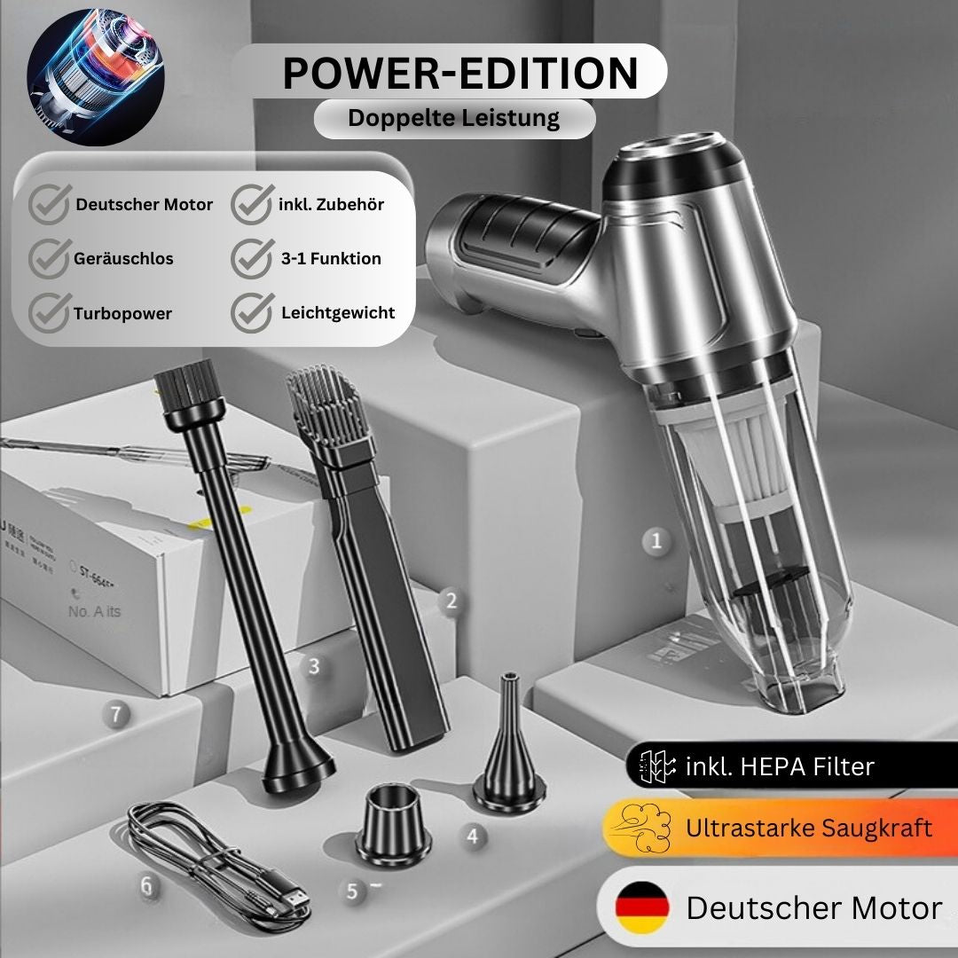 TurboClean Pro Handstaubsauger - Power Edition mit doppelter Leistung