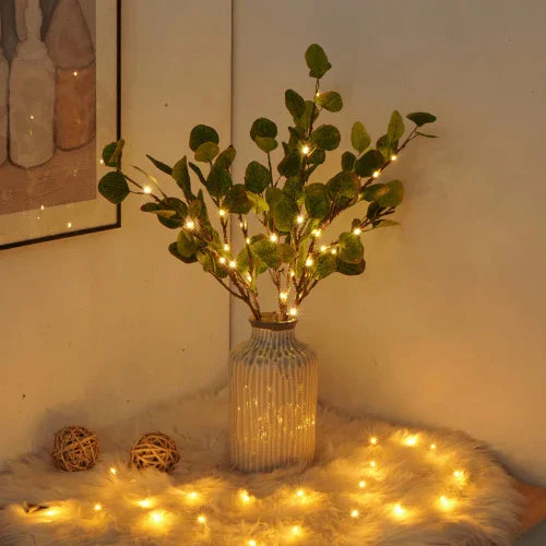 LED-Weidenzweiglampe - Keramikvase - Innendekoration