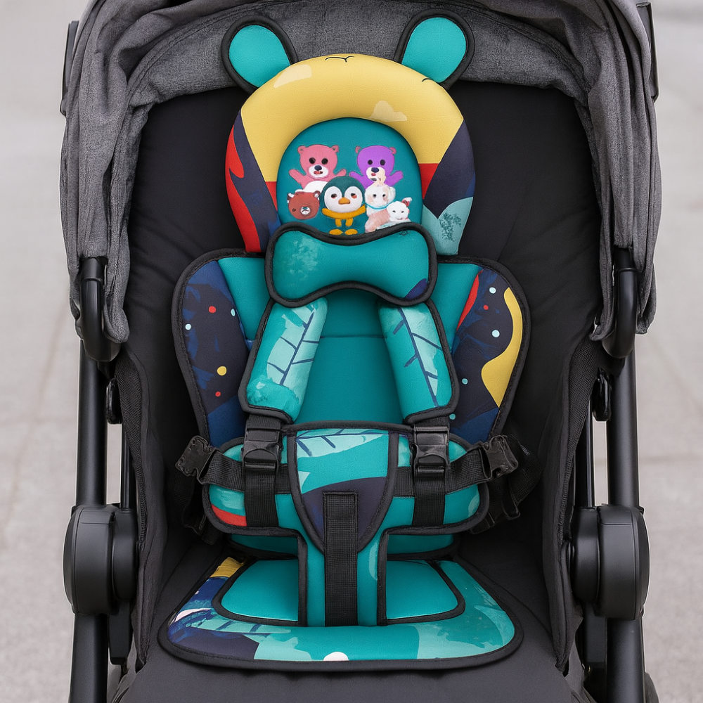 Tragbarer Baby-Reisesitz mit Sicherheitsgurt, leicht, faltbar, sicher für unterwegs