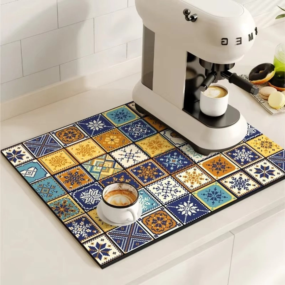 Retro-Fliesen-Design Absorbierende Kaffeemat