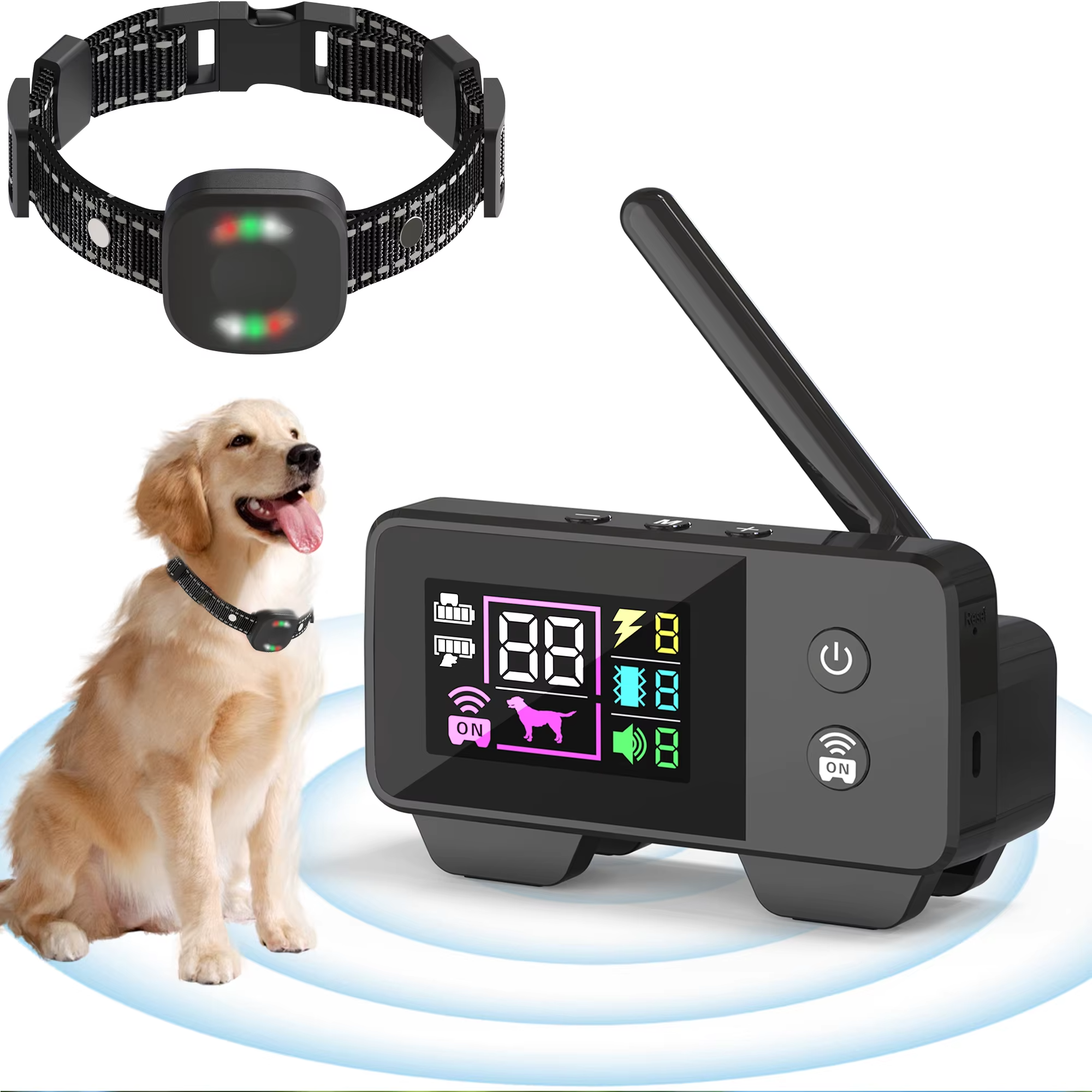 Ultimatives Sicherheitssystem für Hunde mit 1.574,8 Fuß kabellosem Hundezäunensystem mit wiederaufladbarem, wasserdichtem Halsband