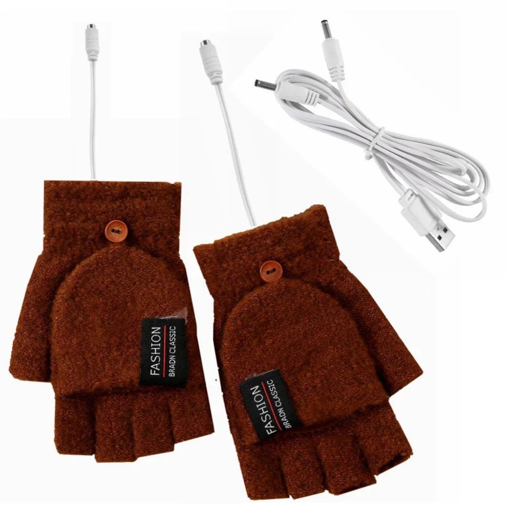 ThermoLoom USB beheizte Handschuhe | 3 Heizstufen | Weiches Strickmaterial | Unisex Einheitsgröße