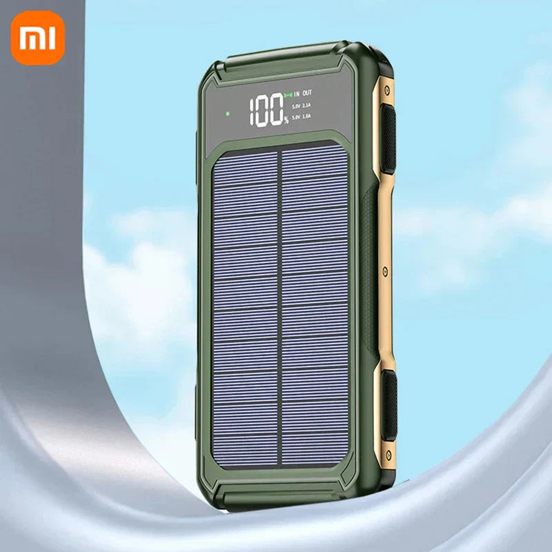 Solar Powerbank Voltora 20K | 20.000mAh | 4-in-1 Kabel | Schnellladung & Notfall-LED | Für iPhone & Samsung