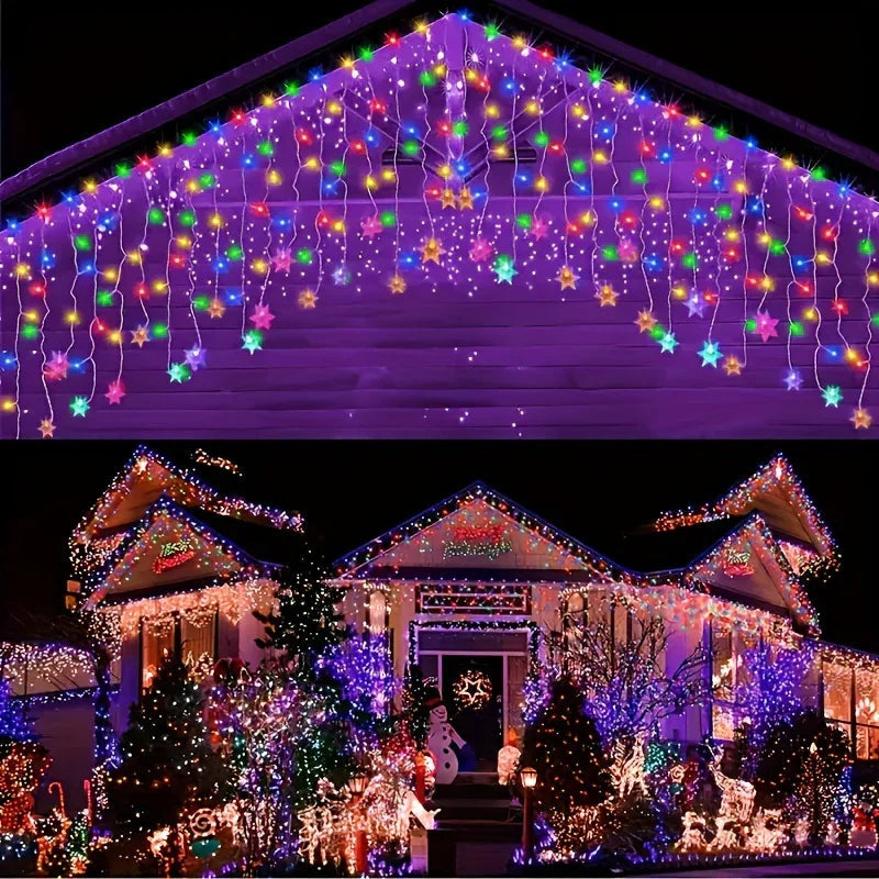 Schneeflocken Vorhanglicht - USB-Betrieb - Innendekoration