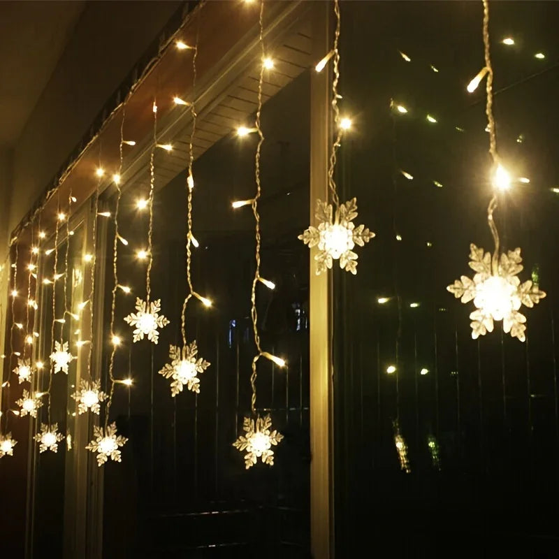 Schneeflocken Vorhanglicht - USB-Betrieb - Innendekoration