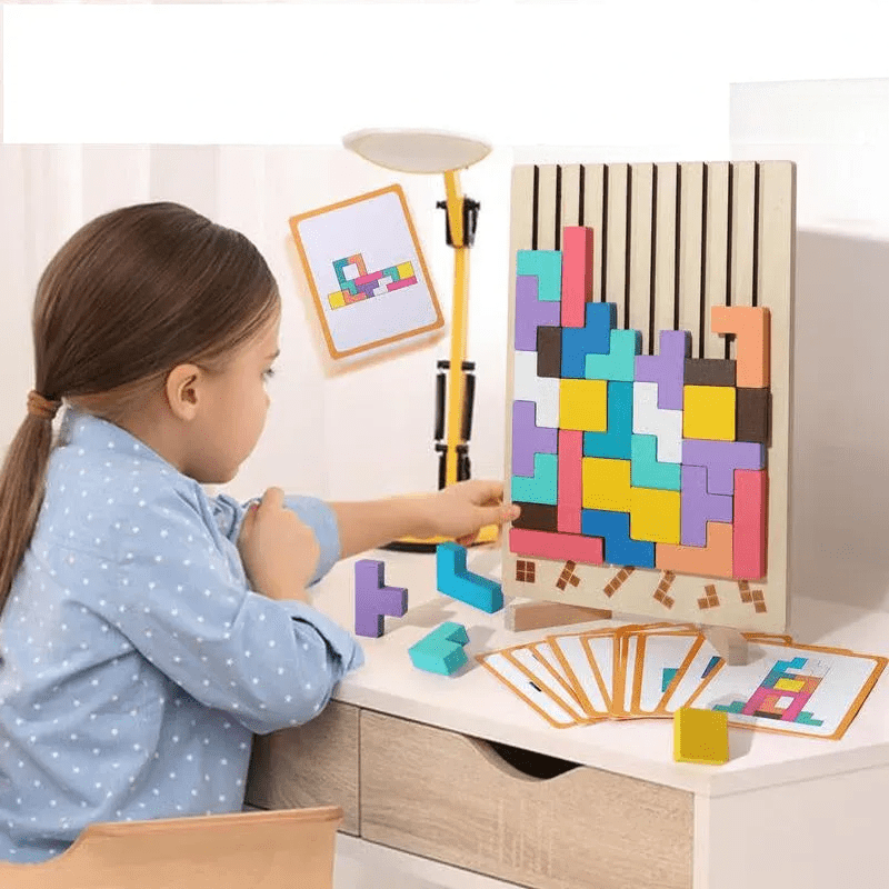 Familienzeit - Tetris 3D Holzpuzzle für Kinder