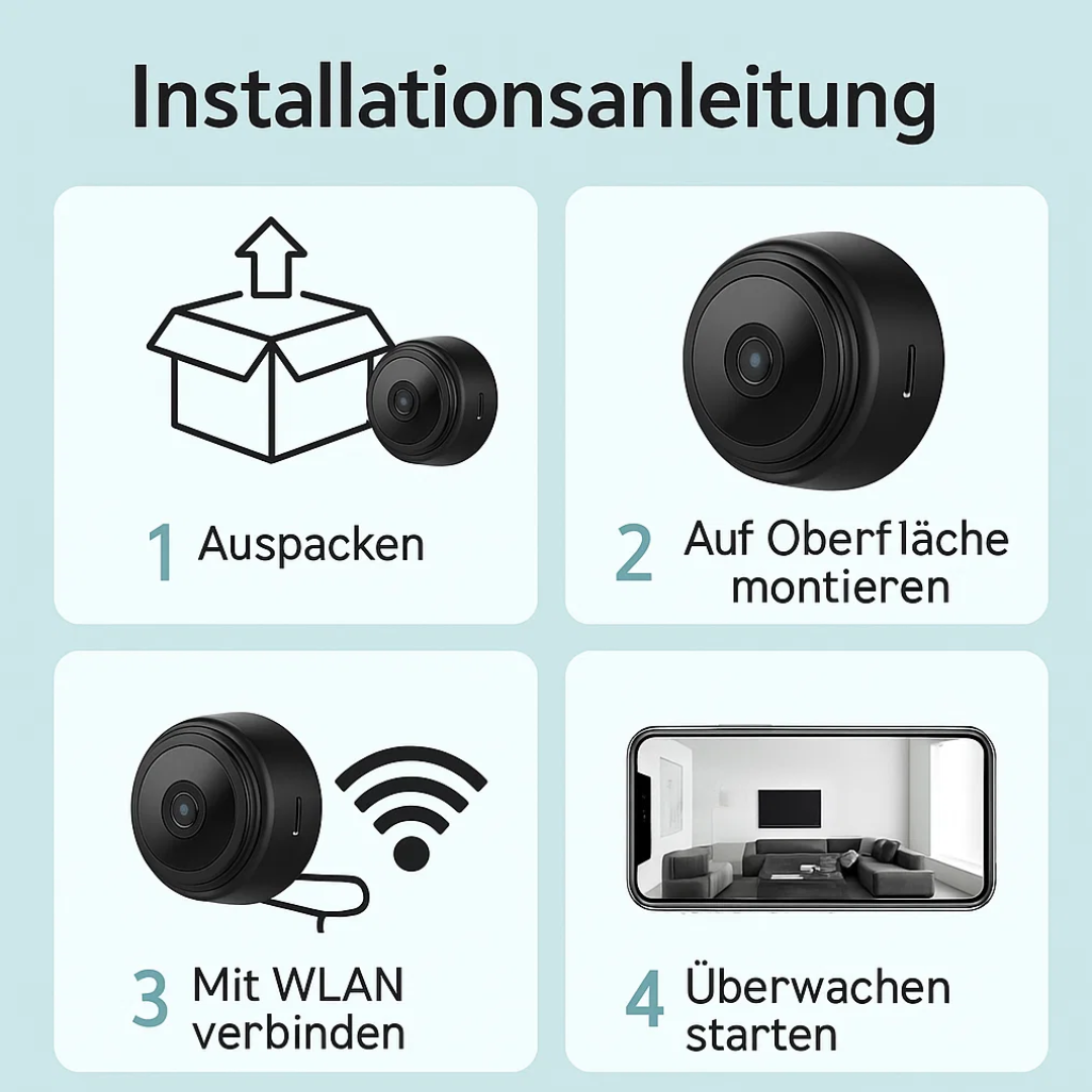 Mini WiFi Kamera 1080P HD Nachtsicht Überwachungskamera