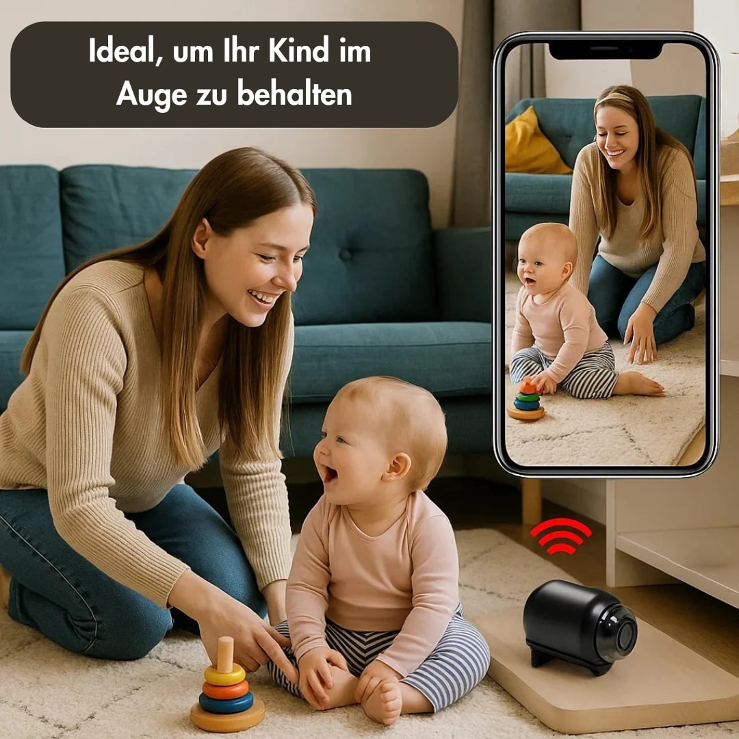 Smarte HD-Minikamera mit App & Bewegungserkennung