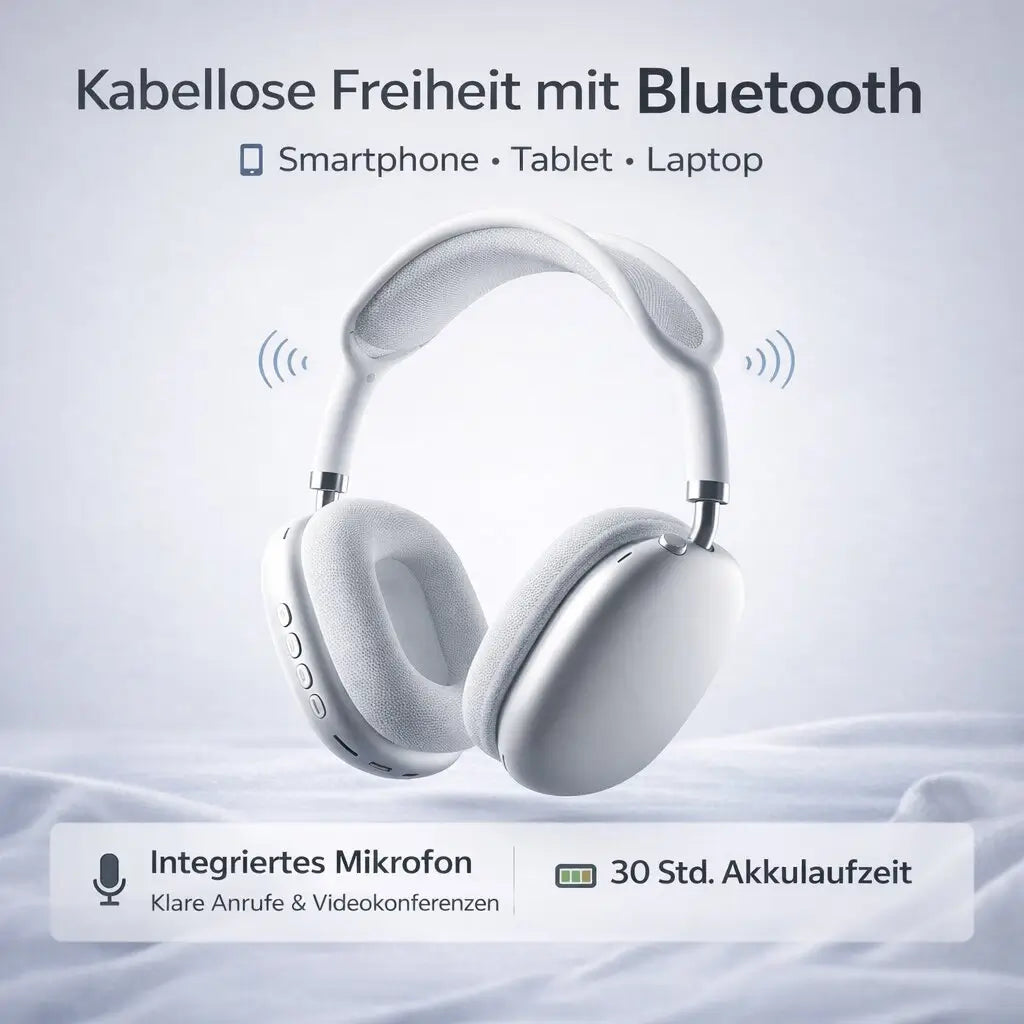 Over-Ear Noise Cancelling Kopfhörer mit Bluetooth & Aktiver Geräuschunterdrückung (ANC) | Audilux