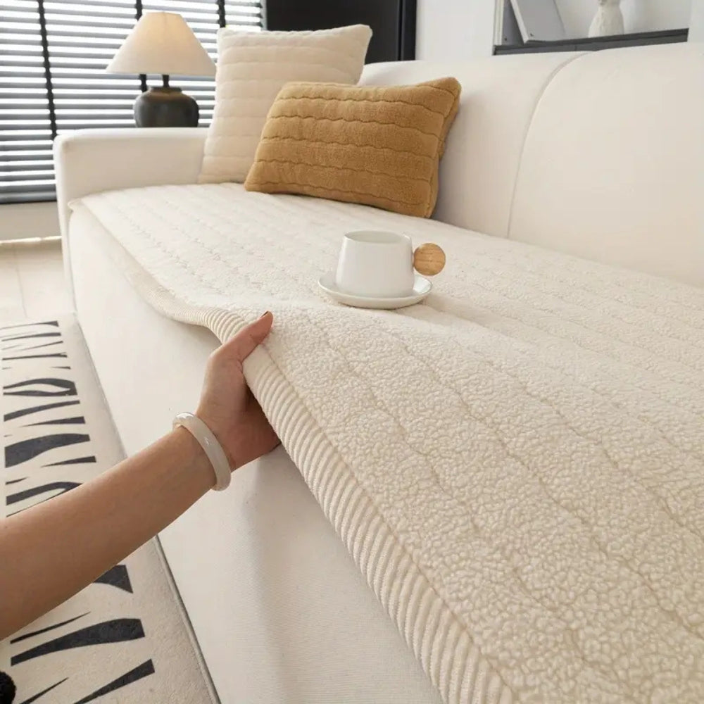 Plüsch Sofaüberwurf | Bezug für Sofa | Sofa Decke | Sofina