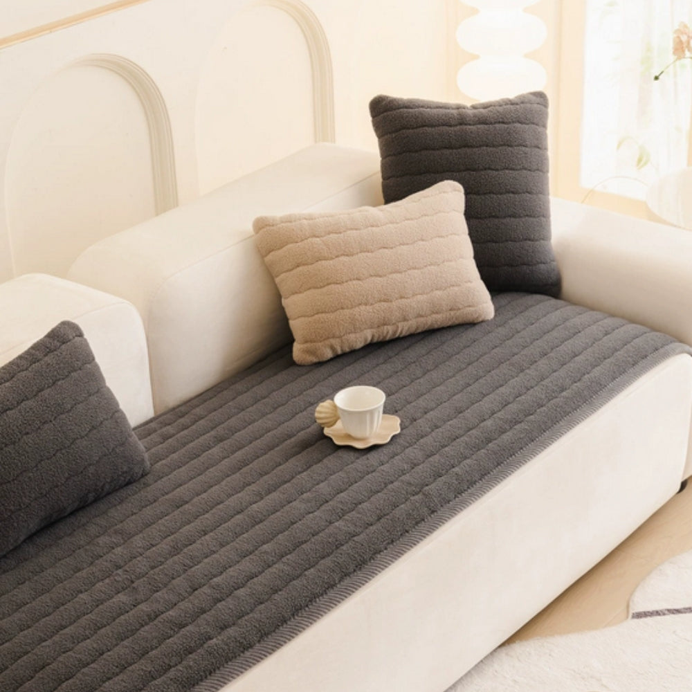 Plüsch Sofaüberwurf | Bezug für Sofa | Sofa Decke | Sofina