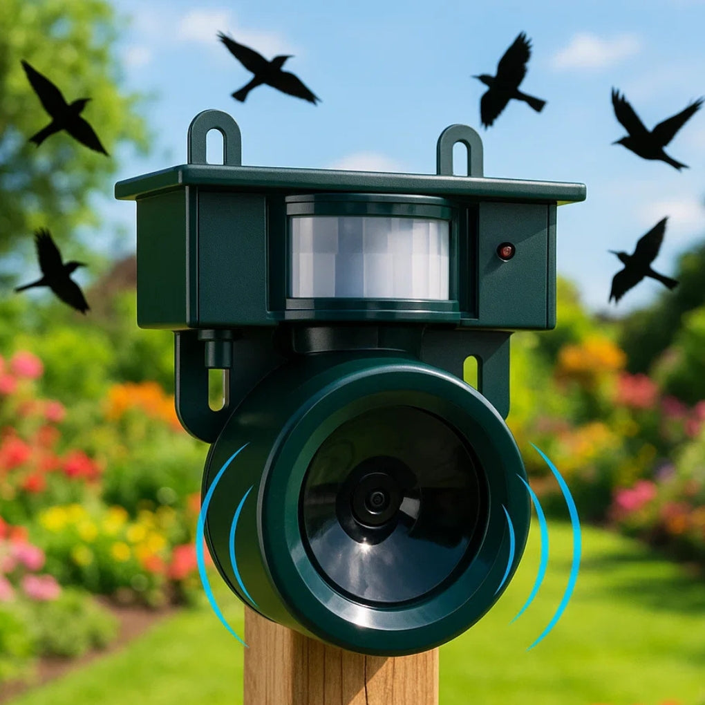 Wetterfester Vogelvertreiber mit PIR & Solarenergie