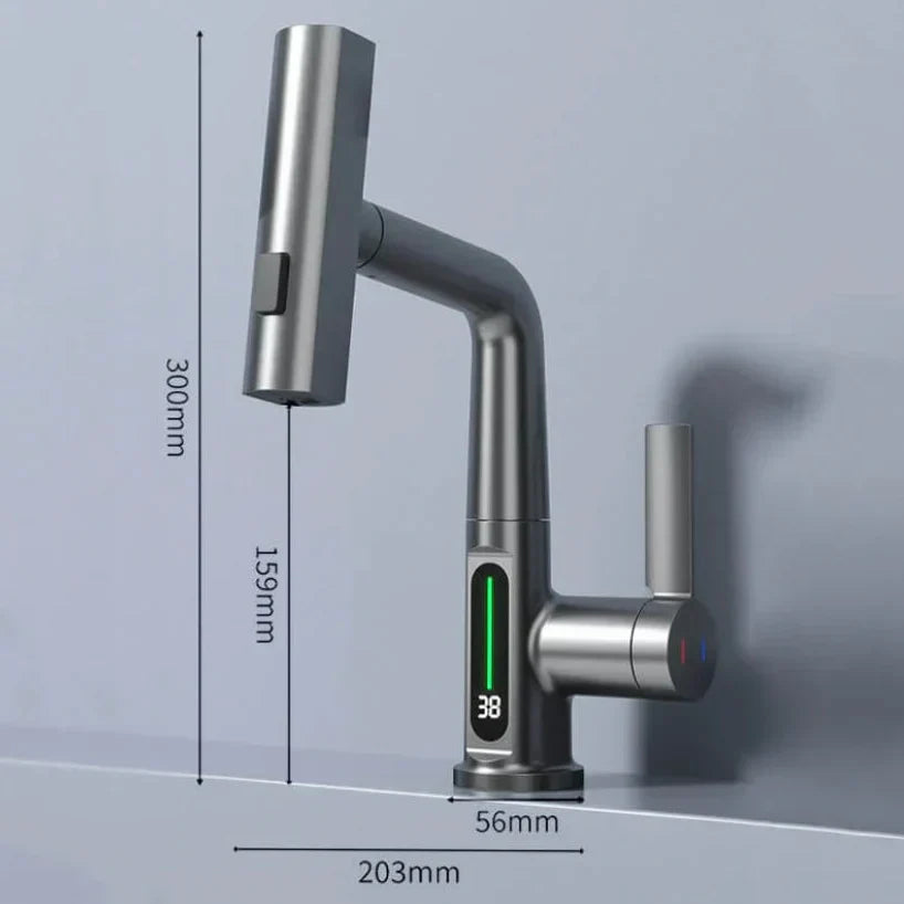 Ausziehbarer Küchenwasserhahn | Rückziehbarer Küchenwasserhahn mit 5 Sprühmodi | FlexiHahn