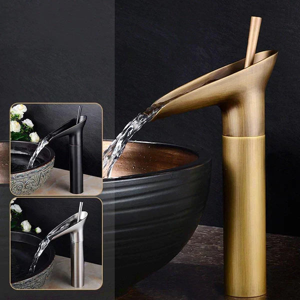 Wasserhahn für Küche & Badezimmer | Wasserfall Waschbecken Wasserhahn | Antiker Waschbecken Wasserhahn | Armaturix