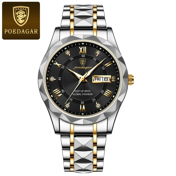 Modell 615 | Luxus-Herrenuhr | Japanisches MIYOTA-Quarzwerk | 316L Edelstahlgehäuse | Hardlex-Kristallglas | 3 ATM Wasserdicht | Lumineszierende Indizes & Datum