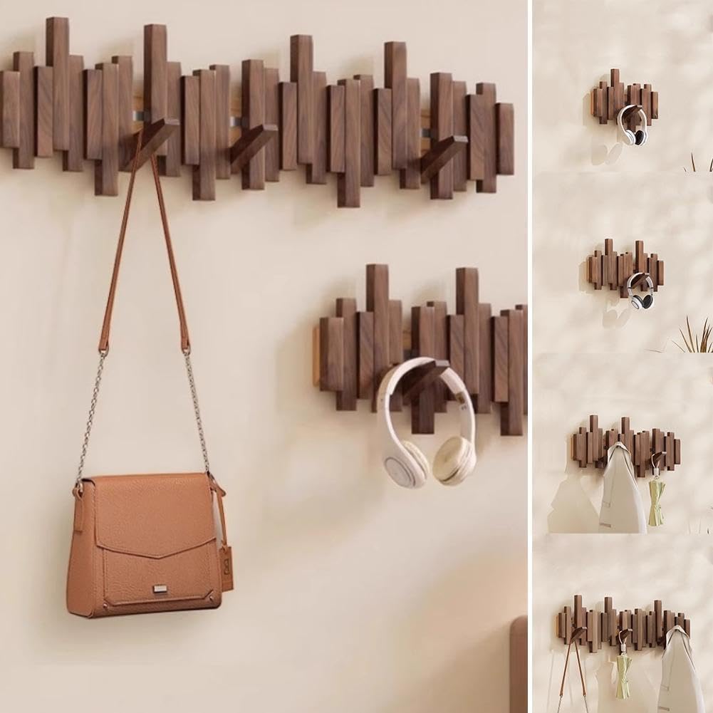 WoodFlex - Stilvolle Holzgarderobe mit flexiblen Magnethaken