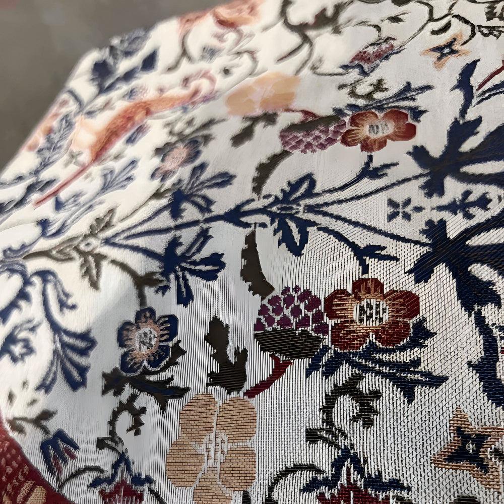 Vintage Blumen- & Vogel-Jacquard Tischläufer