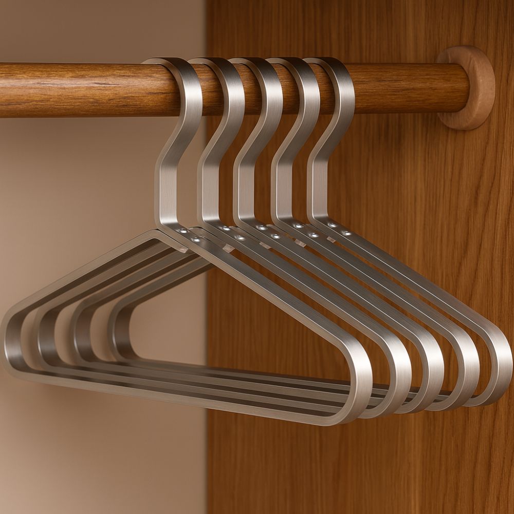 Quenva - Stilvolle Aluminium Slimline Kleiderbügel (4 Stück)