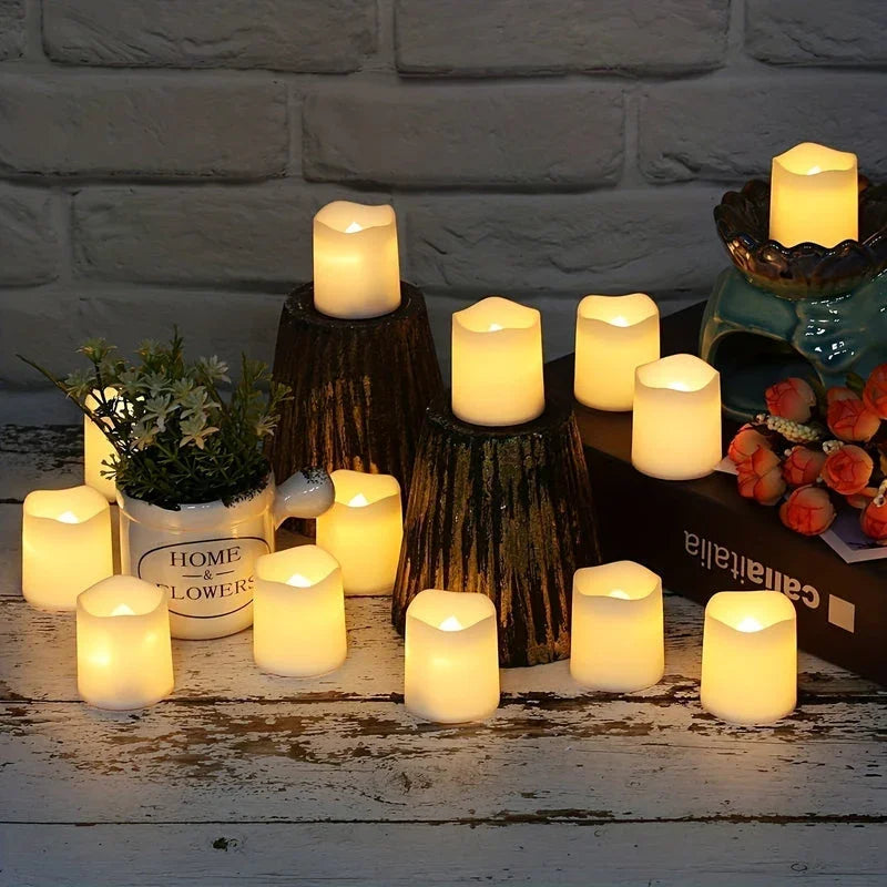 Flammenlose LED Teelichter - Warmweiß - Batteriebetrieben