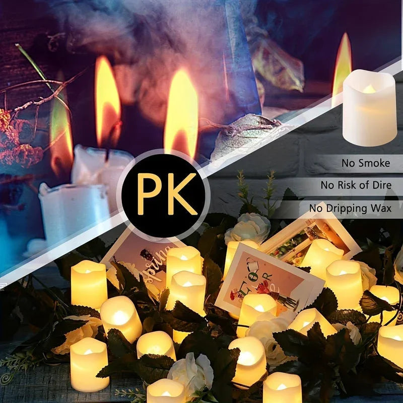 Flammenlose LED Teelichter - Warmweiß - Batteriebetrieben