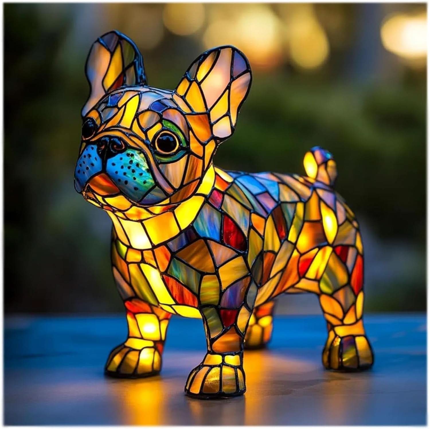 SHIMMER STATUE – Künstlerische LED-Nachtlampe mit Hunderassen-Motiv