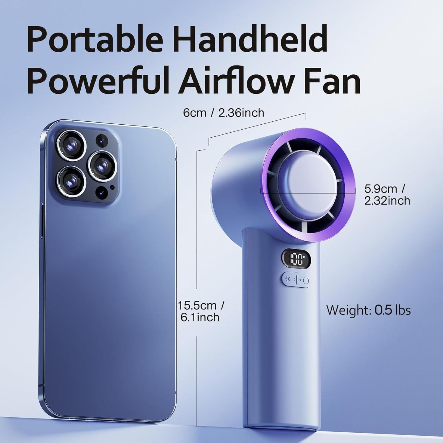 Handventilator - Tragbares Design - Wiederaufladbarer Akku