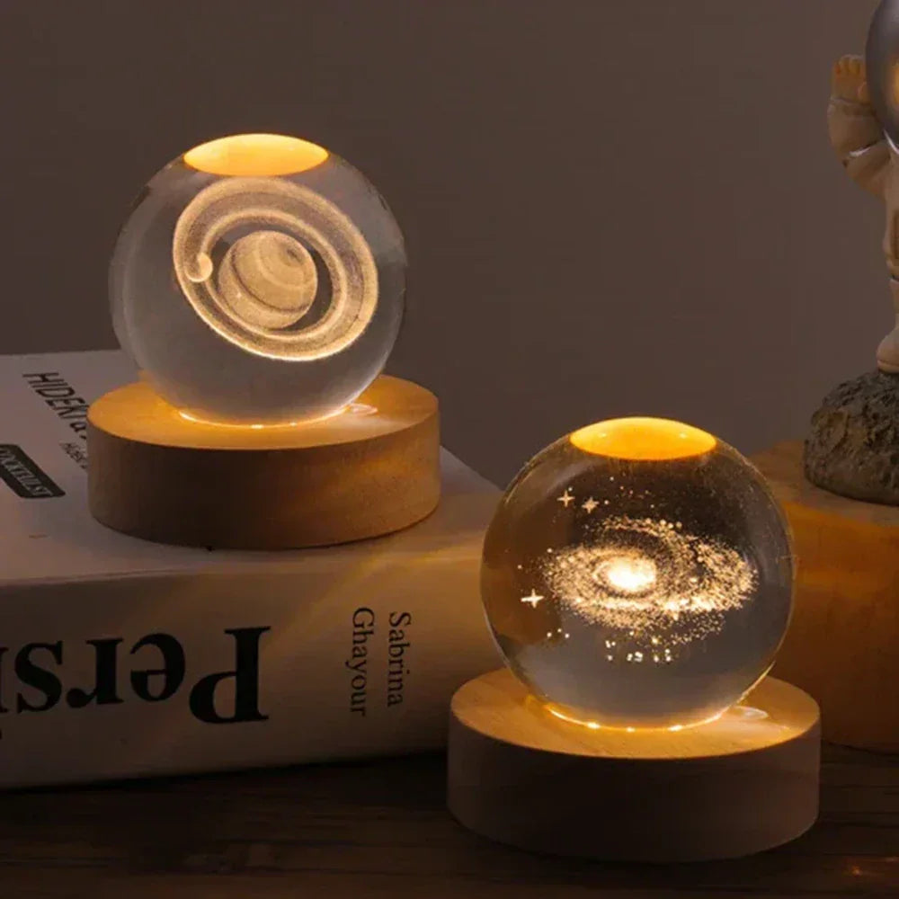 LED Nachtlicht - 3D Kristallkugel - USB betrieben
