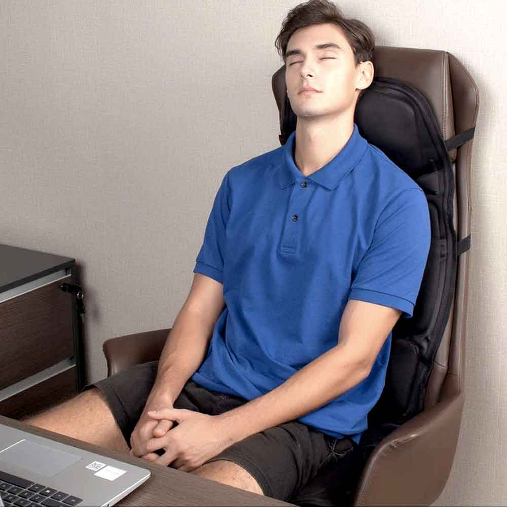Ergonomische Massage-Sitzauflage | Shiatsu- & Vibrationsmassage für Nacken, Rücken & Oberschenkel | Zuschaltbare Wärmefunktion | Inkl. Auto-Adapter & Fernbedienung