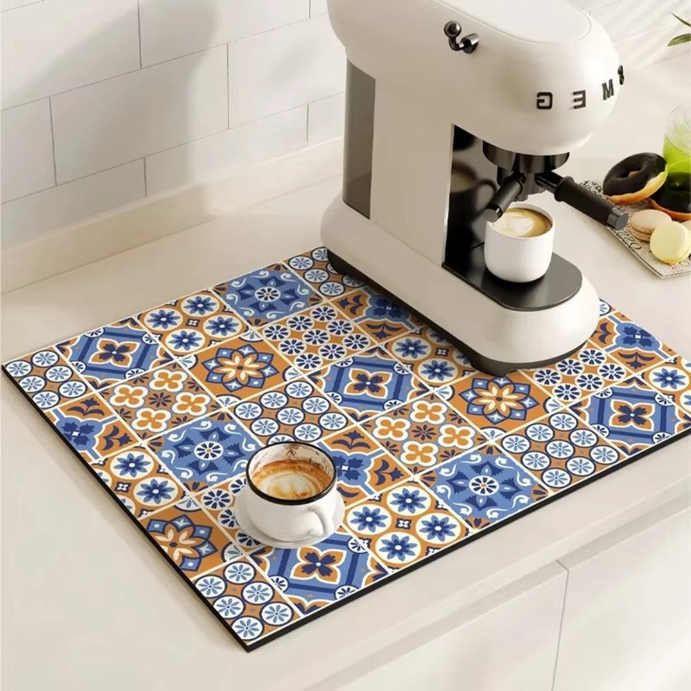 Retro-Fliesen-Design Absorbierende Kaffeemat
