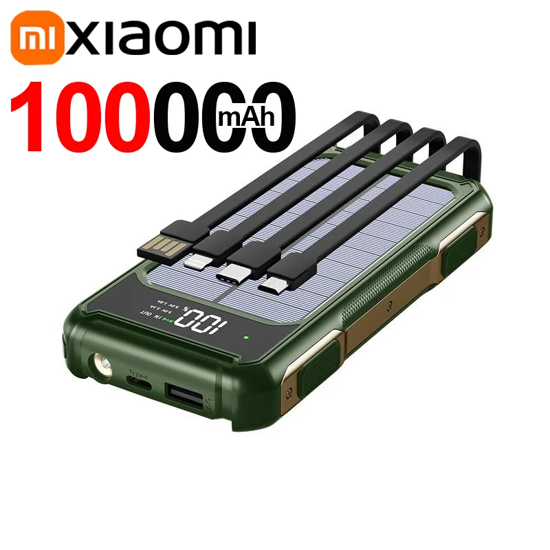 Solar Powerbank Voltora 20K | 20.000mAh | 4-in-1 Kabel | Schnellladung & Notfall-LED | Für iPhone & Samsung