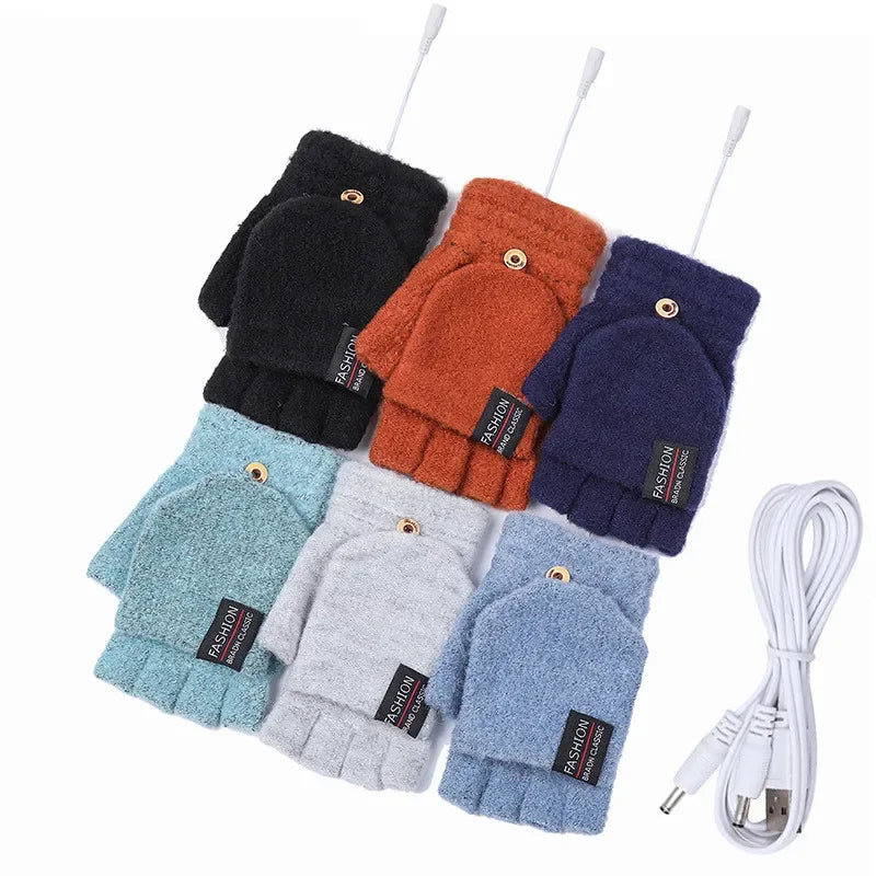ThermoLoom USB beheizte Handschuhe | 3 Heizstufen | Weiches Strickmaterial | Unisex Einheitsgröße