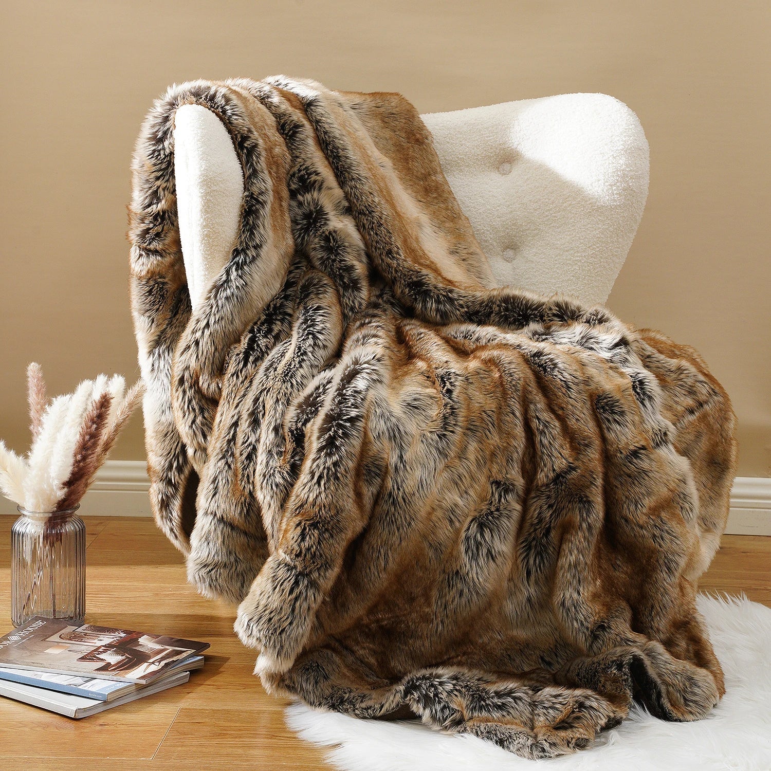 Luxuriöse Kunstfell-Decke | Flauschig & Warm | Winterwurf | Für Sofa & Schlafzimmer