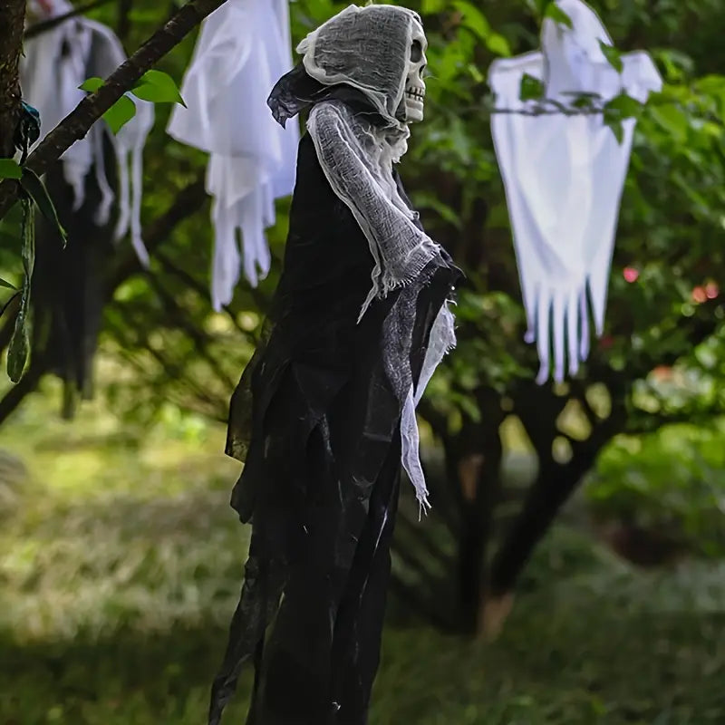 Schädel Dekoration - Gruselig hängender Schädel-Skelett für Halloween