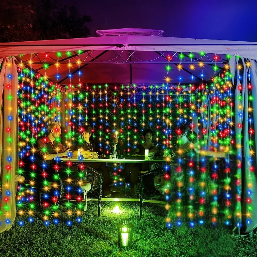 Solarbetriebene Außenlichter - Vorhangdesign - Gartendekoration