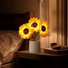 Tischlampe - Sonnenblumen-Design - LED Wiederaufladbar