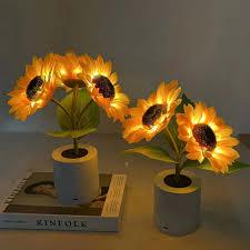 Tischlampe - Sonnenblumen-Design - LED Wiederaufladbar