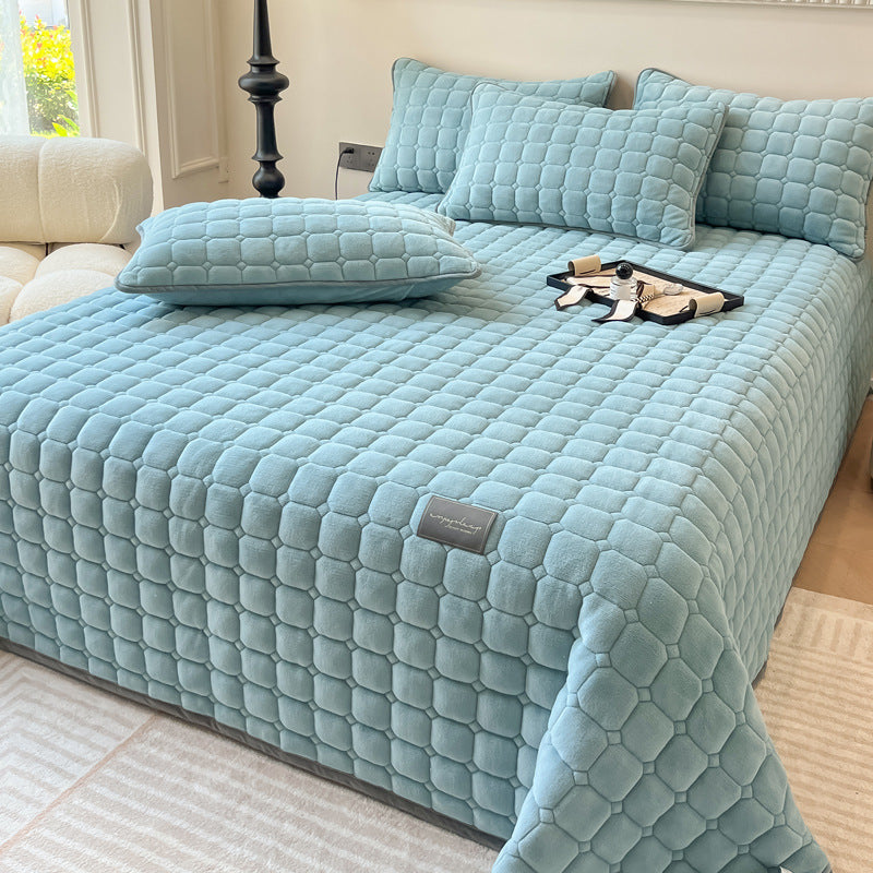 ComfiSquare - Weiche Tagesdecke im modernen Stil mit quadratischer Textur