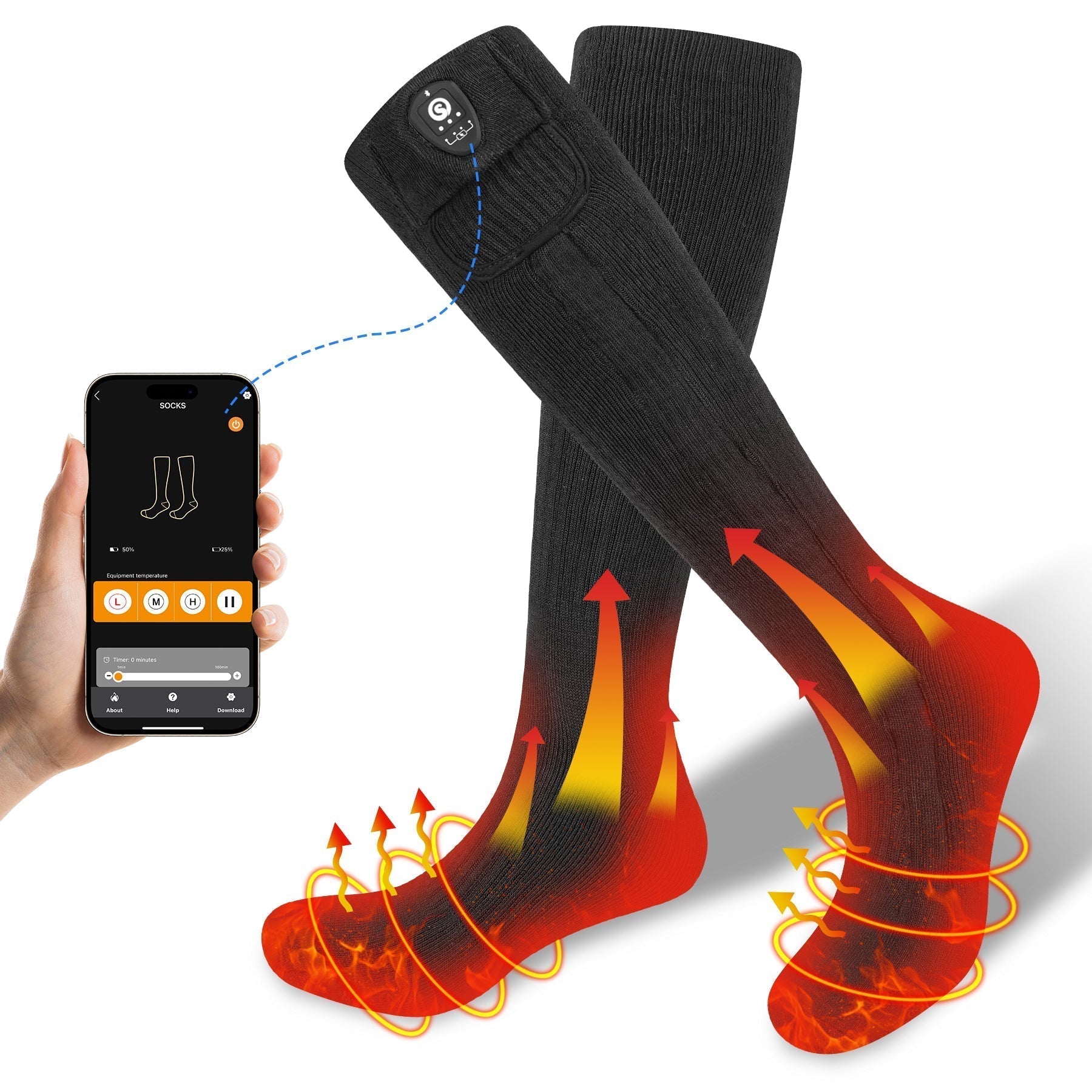 Savior Bluetooth beheizte Socken mit APP-Steuerung für Männer und Frauen