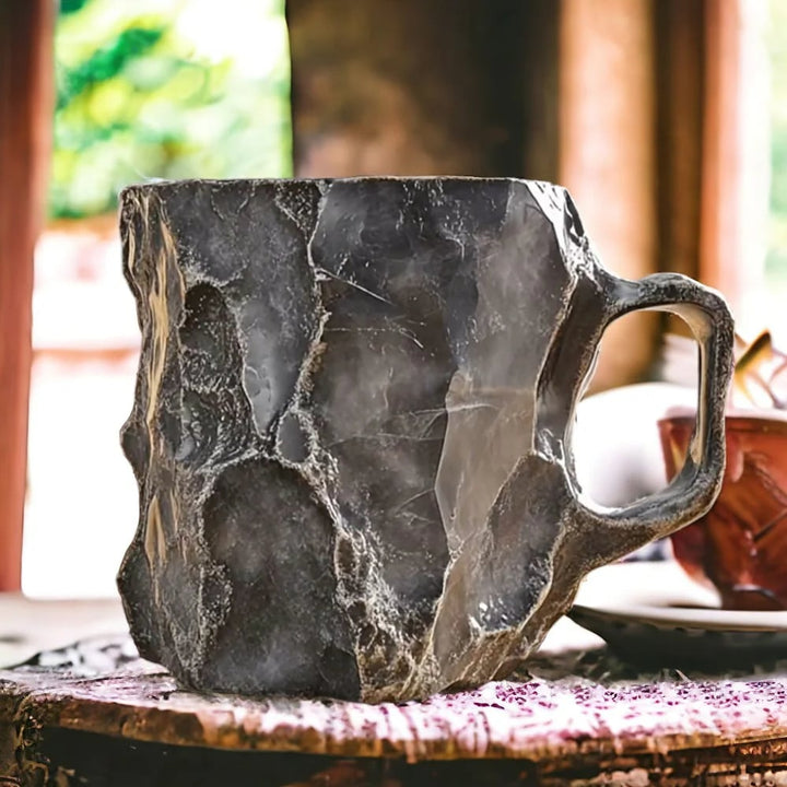 GlaceCup Kaffeetasse | Handgefertigt & Mineral-Kristall | Isolierend & Mikrowellenfest | 350–450 ml