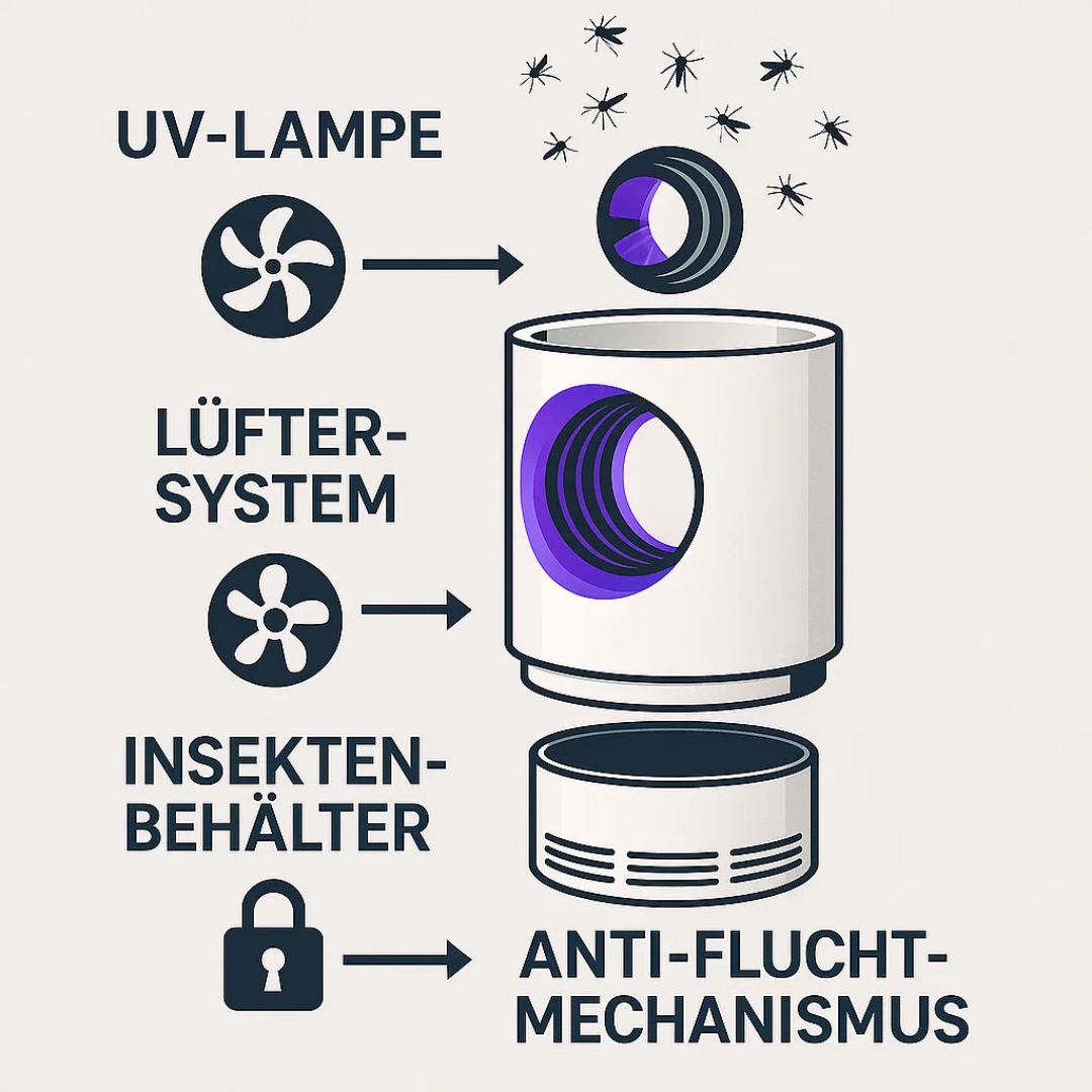Elektrische UV-Fliegenfalle für Innen & Außen