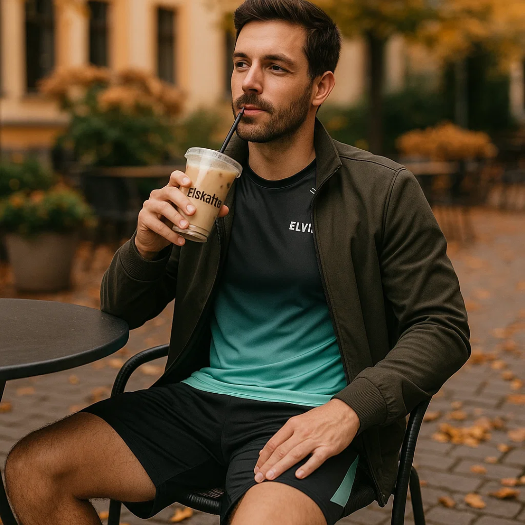 Zweiteiliges Sportbekleidungsset für Herren mit Farbverlauf und optimaler Bewegungsfreiheit