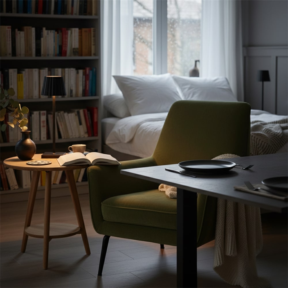 Kabellampe | Lampe für das Wohnzimmer | Moderne Tischleuchte mit Akku | VelaLume